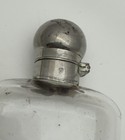 Vintage    Sterling    Glass Hip Flask Marked R    Gold Wash Cup