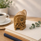 Hand Carved Wooden Owl Figurine Miniature Decor Sculpture Gift