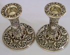 Pretty English Sterling Silver Greenman Candlesticks 1984