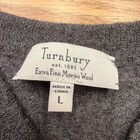 Turnbury Sweater Vest Boys Large Gray 100  Extra Fine Merino Wool V Neck Knit