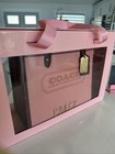 Coach Field Tote 22 Pink Leather 2way Bag  Authentic Handbag Box  2 Tags