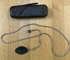 Vintage Minox Measuring Chain W  Brown Leather Tab   Case