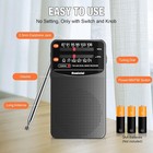 Am fm Portable Radio  Pocket Radio 3 Aa Battery Powered  Long Lasting  With Exce