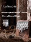 Luxury Walnut Kalimba Double-layer Key Design With Chromatic Notes Travel Gift 