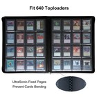 Grinowl 16 Pocket Toploader Binder Holds 640 Top Loaders Large Card Binder Sleev