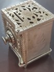 Antique Cast Iron Star Safe Still Bank 3 5  Toy Combination Coin Bank 1910s