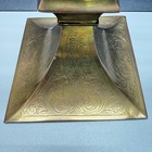 Vintage Brass 3 Light Candelabra Arts And Crafts Antique 1910s Etched Read