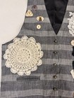 Vintage Intentions Women   s One Size Steampunk Black Plaid Embellishment Vest