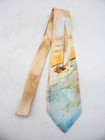 Vintage Esquire Cravat Color Photo Ship Ahoy Sailing Necktie Tie