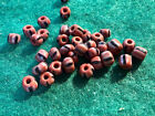 20 Huron Indian Black Red White Glass False Chevron Trade Beads Fur Trade 1800 s