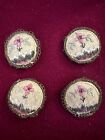 Lot Of 4 Renaissance Buttons  16th   Embroidered In Silk And Gilded Bronze