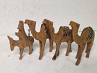 Hand Carved Wood Camel Train Figure Set