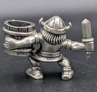 Tinn-per Pewter Norway Viking With Barrel Figurine   2 3 8  Tall   Vintage