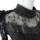 Vintage Handcrafted Blouse Small Beaded Chantilly Lace High Neck Victorian Top