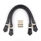 2pcs Leather Purse Handles Replacement Tote Bag Strap Diy Handbag 40cm Black