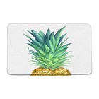 Pineapple Bath Mat Watercolor Pineapple Yellow And Green Art Creative White 