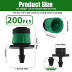 200 Pack 1 4 Inch Adjustable Drip Irrigation Emitters 360 Degree Plant Sprinkler