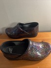 Dansko Black Iridescent Nursing Clogs Size Us 8 5-9 Eu 39 Slip On Shoes Mules