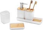 Bathroom Accessories Set 5 Pcs Accessory Gift Soap Dispenser Dish Toothbrush
