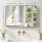 Bathroom Mirror 28x20 Inch Metal Framed Rounded Rectangle Vanity Mirror For Wall