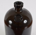 British Navy Black Glass Lime Juice Bottle Vr Anchor Seal Circa 1860