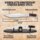 Hibben 65th Anniversary Spartan Bowie Knife   Includes Wooden Stand