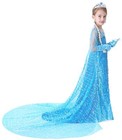Girls Princess Dress Elsa Costume Sequin Birthday Party Dress Up Girls 2-8 Years