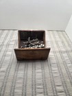1889 Singer Sewing Machine Oak Puzzle Box W attachment Set -metal Feet Usa