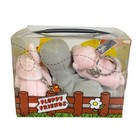 Vtg Floppy Friends Gma Access Plush Set Pelican Duck Pig Bunny Key Keepers Case