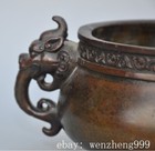 7 6 old Chinese Ancient Bronze Fengshui Beast Incense Burner Censer Statue