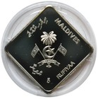 Maldives 5 Rufiyaa 2000 Multicolored Proof  millennium  Square Shape 30mm