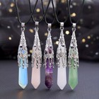 Rock Quartz Gems Dowsing Pendulum Necklace Magic Reiki Healing Amulet