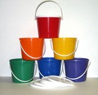 6 80 Oz Plastic Buckets Lids handles Food Safe Containers Mfg  Usa
