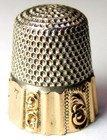 Antique Ketcham   Mcdougall Fluted Gold Band Sterling Silver Thimble  C1920s