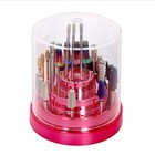 Pana Round Nail Drill Bit Holder Organizer Case Dustproof Storage Rose Gold