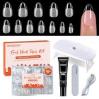 Short Almond Gel X Nail Tips Kit  504pcs Pre 504pcs Short Almond Nail Kit
