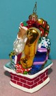 Rare Christopher Radko Santa On Chimney With Naughty List Glass Ornament