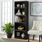 71  Tall Home Display 5-shelf Wood Bookcase Storage Shelving Book Wide Bookshelf