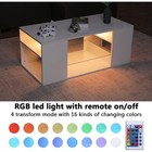 Black Glass Coffee Rectangular Table Modern W shelf Living Room Furniture