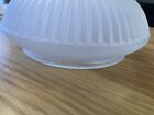 Vintage Frosted Ribbed Glass Ceiling Light Shade 8    Replacement 6    Fitter