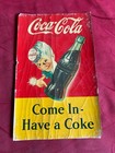 1950s Coca-cola Sprite Boy Come In Have A Coke Store Window Decal