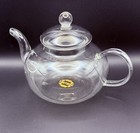 Vintage Tortoise It Clear Glass Teapot With Removable Lid Very Pretty 