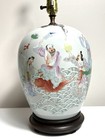 Chinese Famille Rose Eight Immortals Porcelain Jar Table Lamp 23    Republic Era