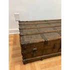 Vintage Wood Steamer Trunk Tray Chest Coffee Table Storage Box Antique Tv Stand