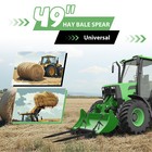 2pcs Hay Spike 49  Square Bale Spear For Bobcat Skidsteer Tractor 9000lb Cap