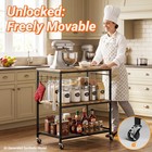 Microwave Stand With Storage  Rolling Bakers Rack  Kitchen Island Cart