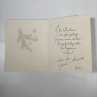 Vintage Prize Card Noel Christmas Card Felt Flocked Glitter Fir Branches Mcm