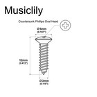 Musiclily Ultra 50pcs Nickel 3x12mm Stainless Steel Guitar Bass Pickguard Screws