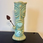 The Fish Gatherer Tiki Mug Tiki Farm Bai Green Glaze 8 25  Tall 15 Fl Oz New