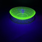 Vintage Uranium Glass Block Optic Berry Bowl   Good Condition 5 5 Inch
